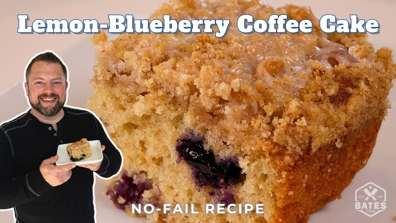 Простой лимонно-черничный кофейный кекс | Мягкий и маслянистый, с восхитительной крошкой