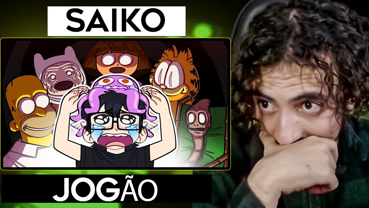 baixei jogos de TERROR só que de DESENHOS famosos - SAIKO  | Leozin React