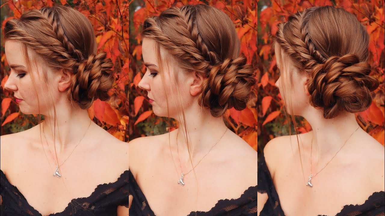 Flower Braid Updo with Fishtail Braids ✨ Hairstyles for Long Hair