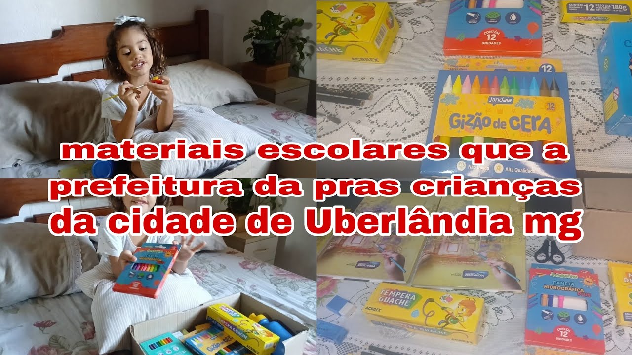 Materiais escolares que a prefeitura da pras crianças de uberlandia 