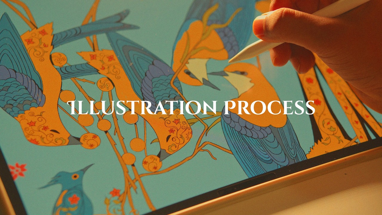 Illustration Process | medival bird using procreate
