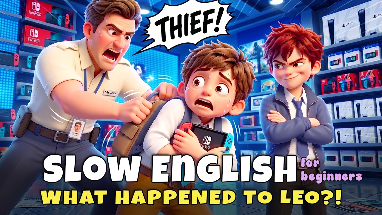 Oh No... Why Did the Clerk Call Leo a Thief?! | Slow English Listening (A2 Level)