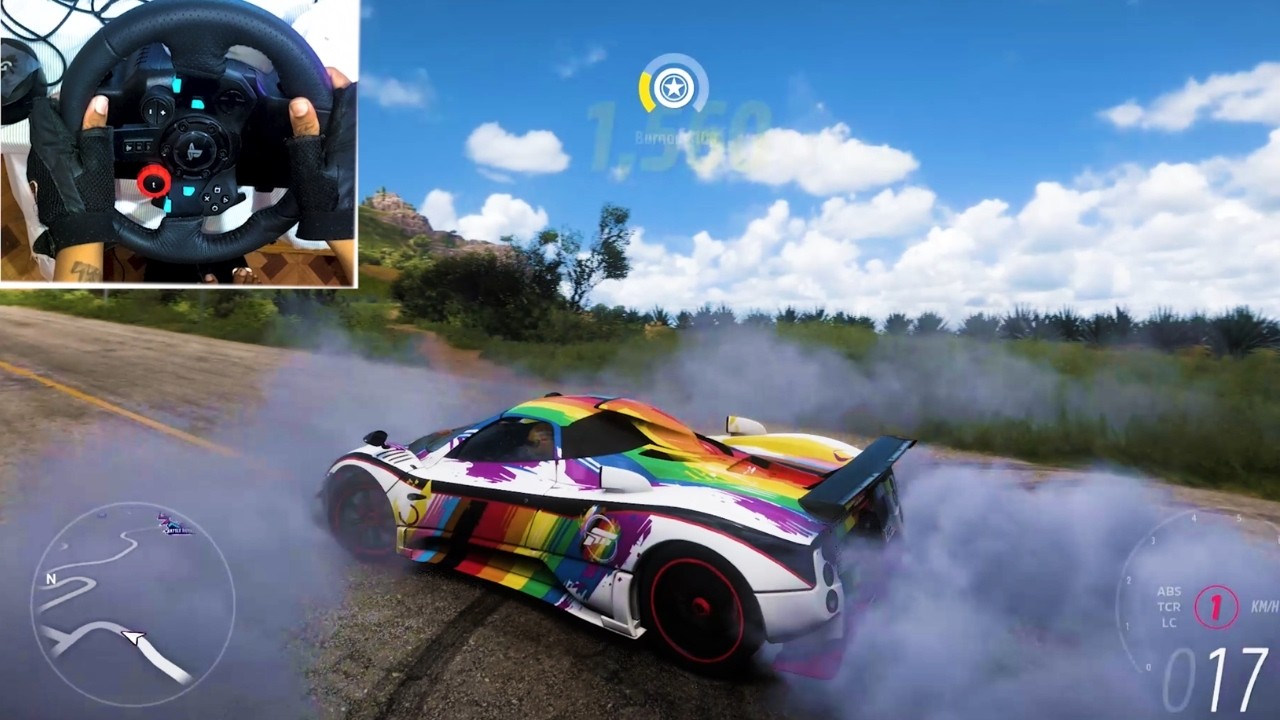 Rainbow Drift Car in Forza Horizon 5 with Logitech G29 Driving Force Racing Wheel |