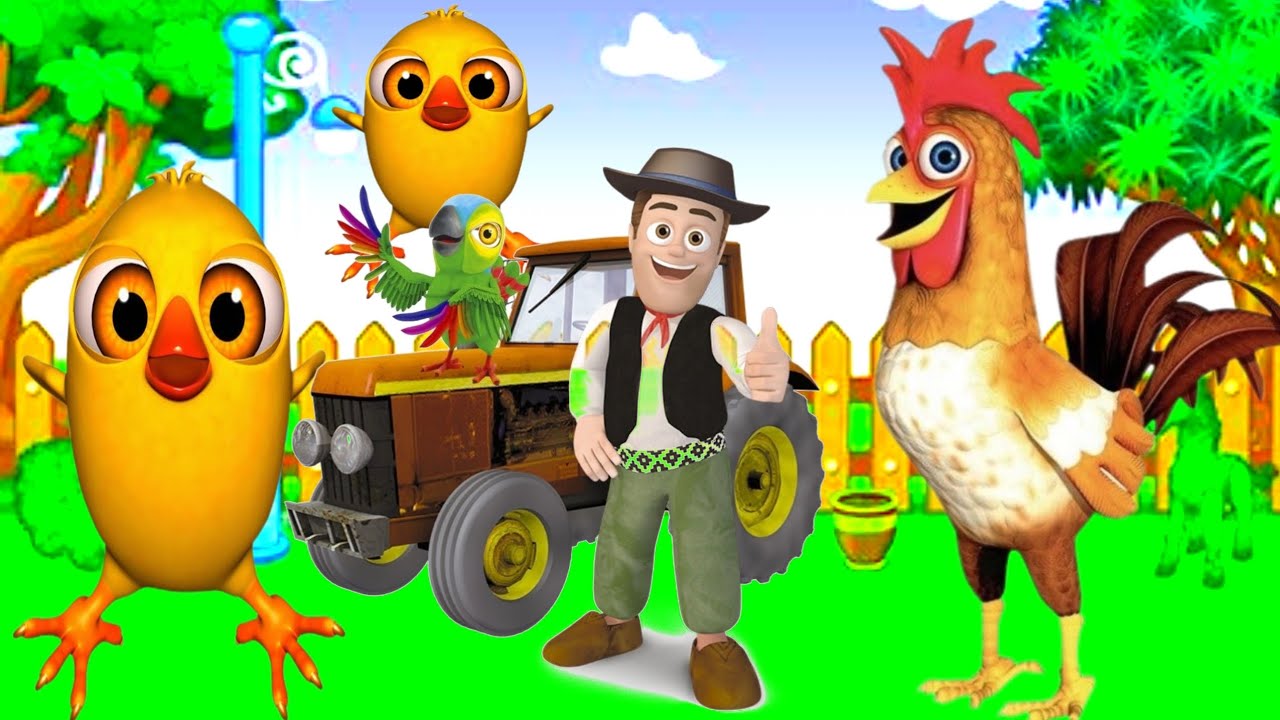 El pollito y el tractor de la granja 3D game pollito pío el Toro se congela jugando 3D