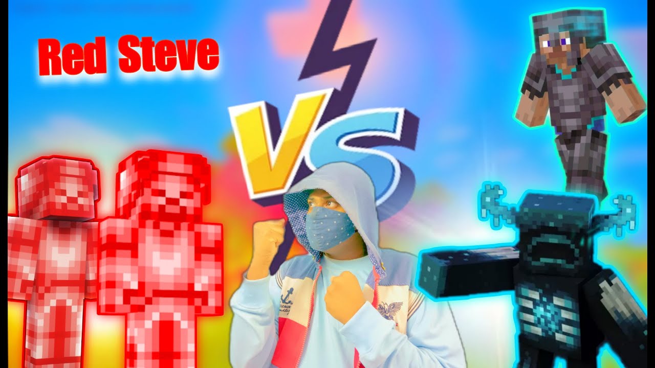 Minecraft Battle Red Steve Vs Warden And Steve | Minecraft In Hindi