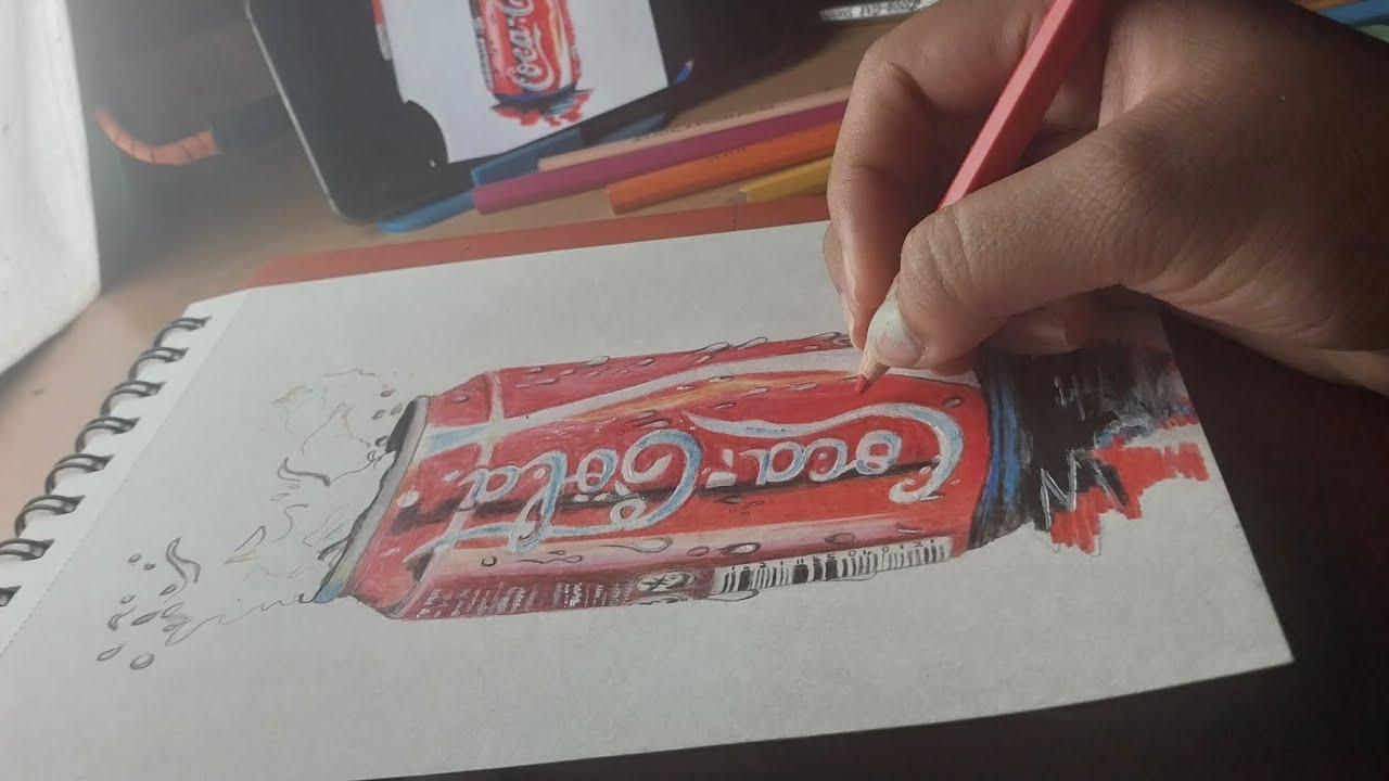 Realistic Coca-Cola drawing