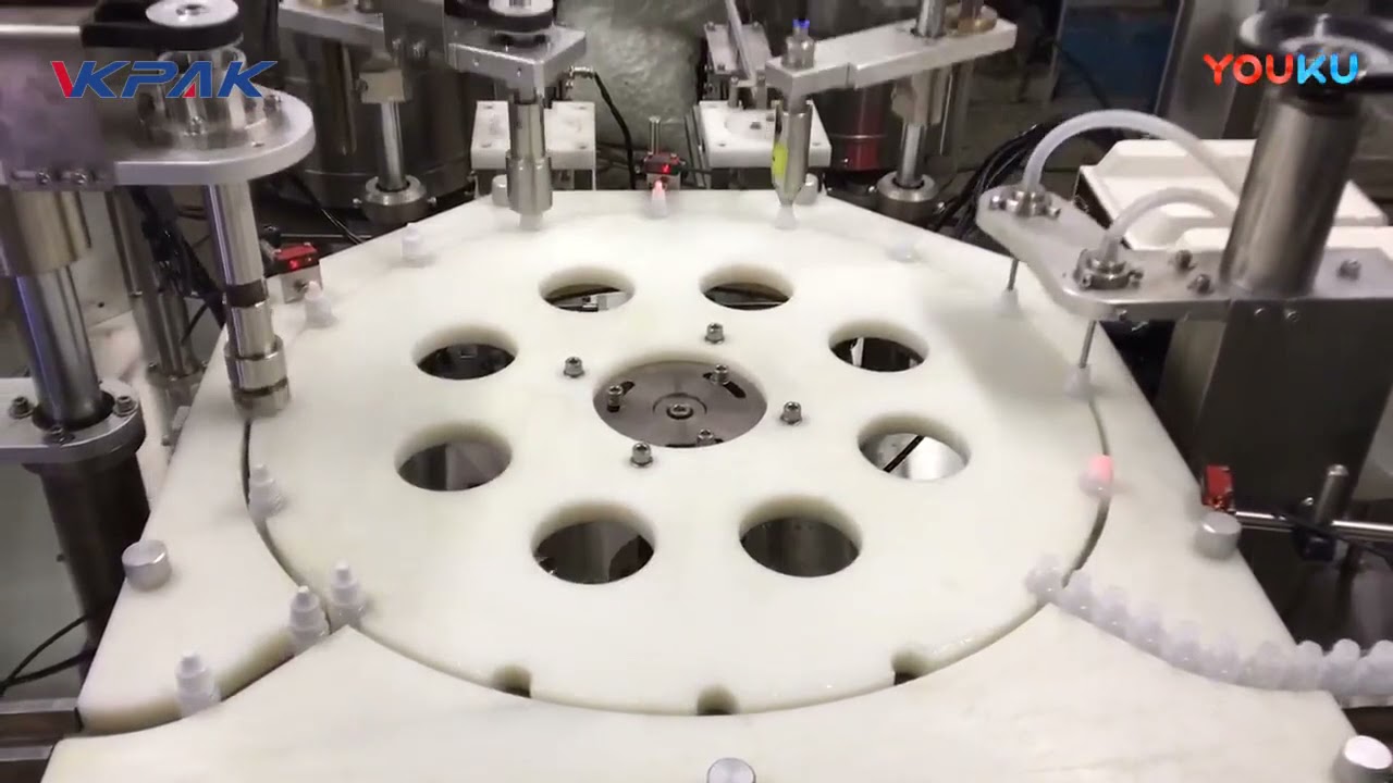 Riempimento automatico del collirio che collega la linea di etichettatura di tappatura
