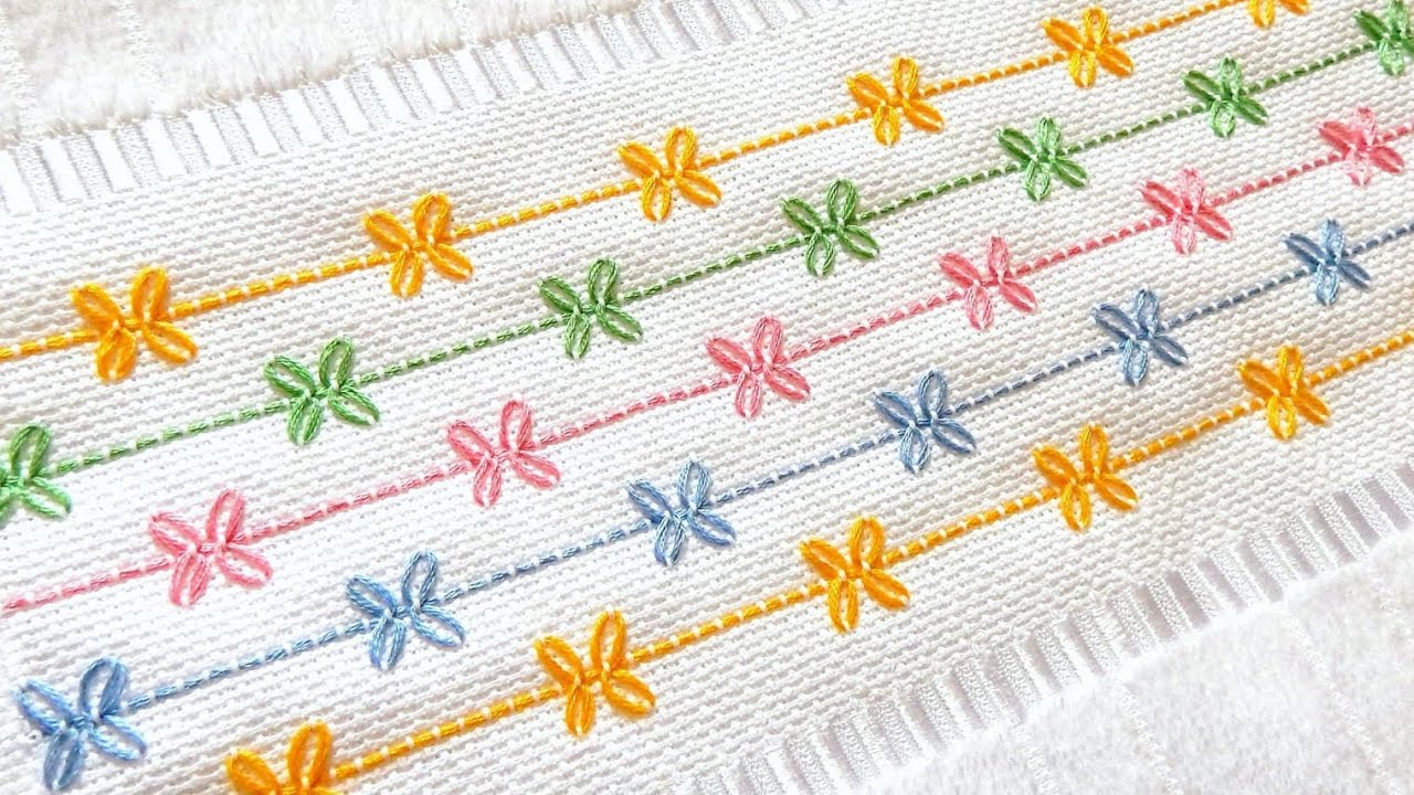 #5 Lacinhos coloridos em Vagonite - Bordado delicado e fácil de fazer