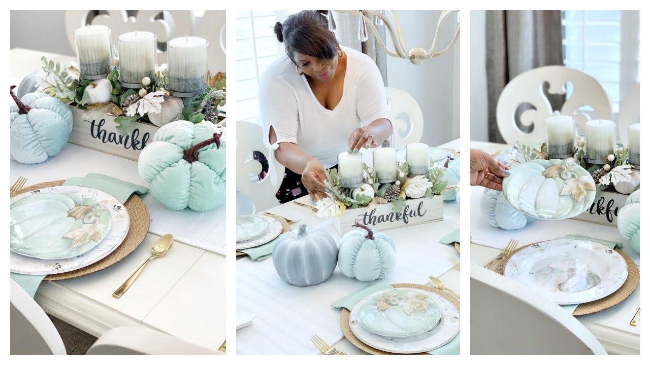 NEW! Teal Harvest Tablescape w/Christmas Tree Shops andThat!