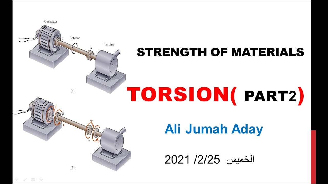 محاضرة من مادة  مقاومة المواد عن( Torsion Shaft (part 2