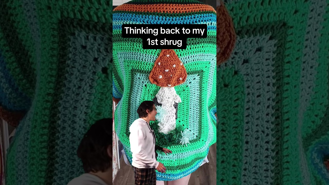 #crochetaddict #crochetwearables #cottagecore #whimsygoth #shroomsandshrugs #supportsmallbusiness
