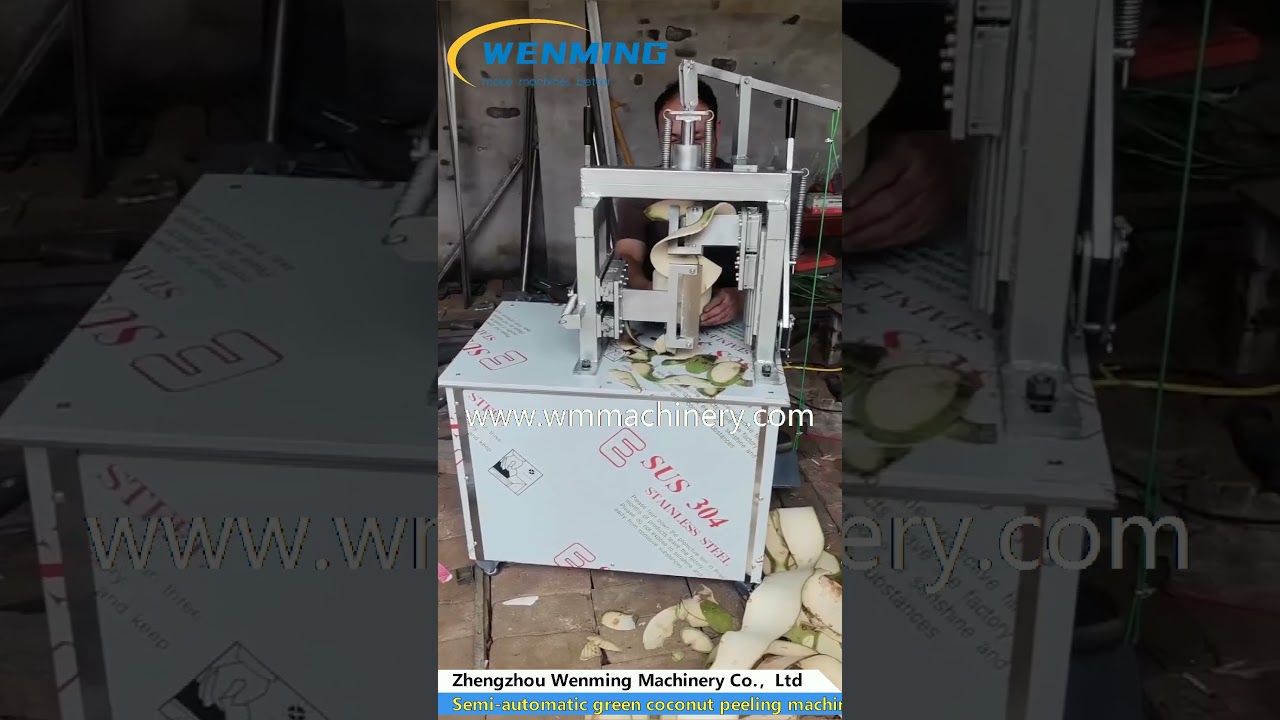 Semi automatic green coconut peeling machine