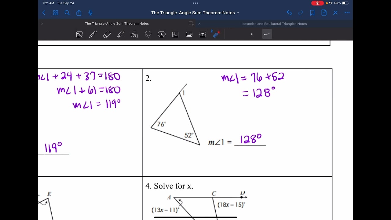 Triangle-Angle Sum and Exterior Angles