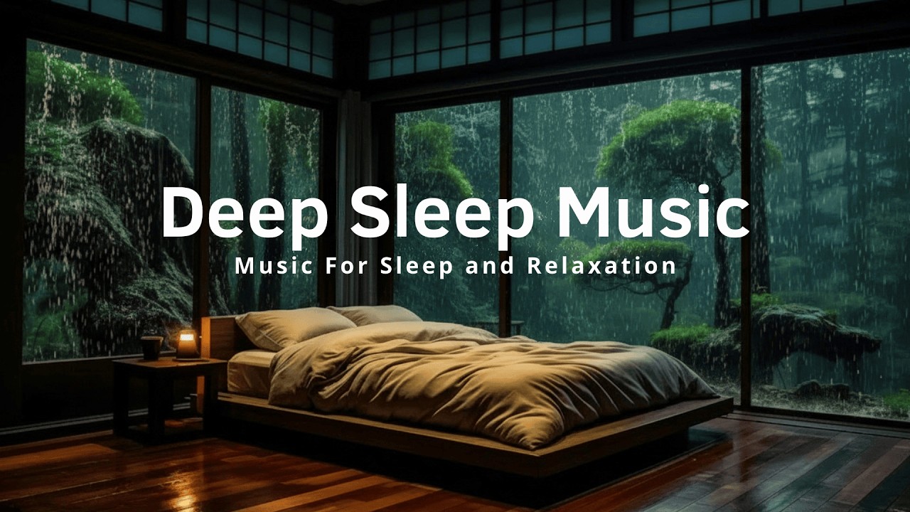 Deep Sleep Piano Music 🌙 Soft Rain Sounds in a Cozy Bedroom | Sleep Fast & Stay Asleep