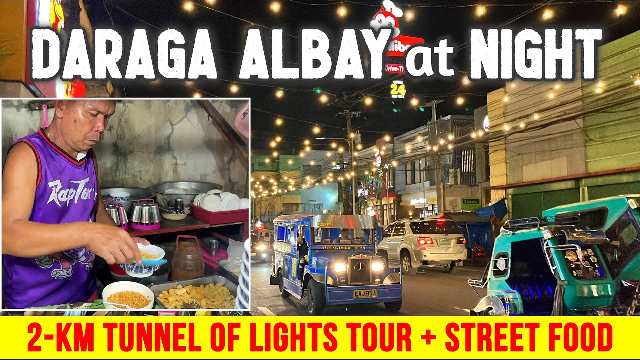 Walking in DARAGA ALBAY at NIGHT | Street Food Tour & Philippines Nightlife in Albay