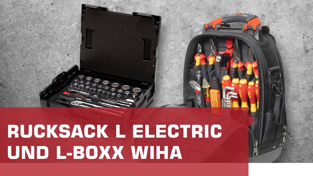 Wiha Werkzeug-Rucksack-Set L Electric & Steckschlüssel- und Bit-Set 1/4