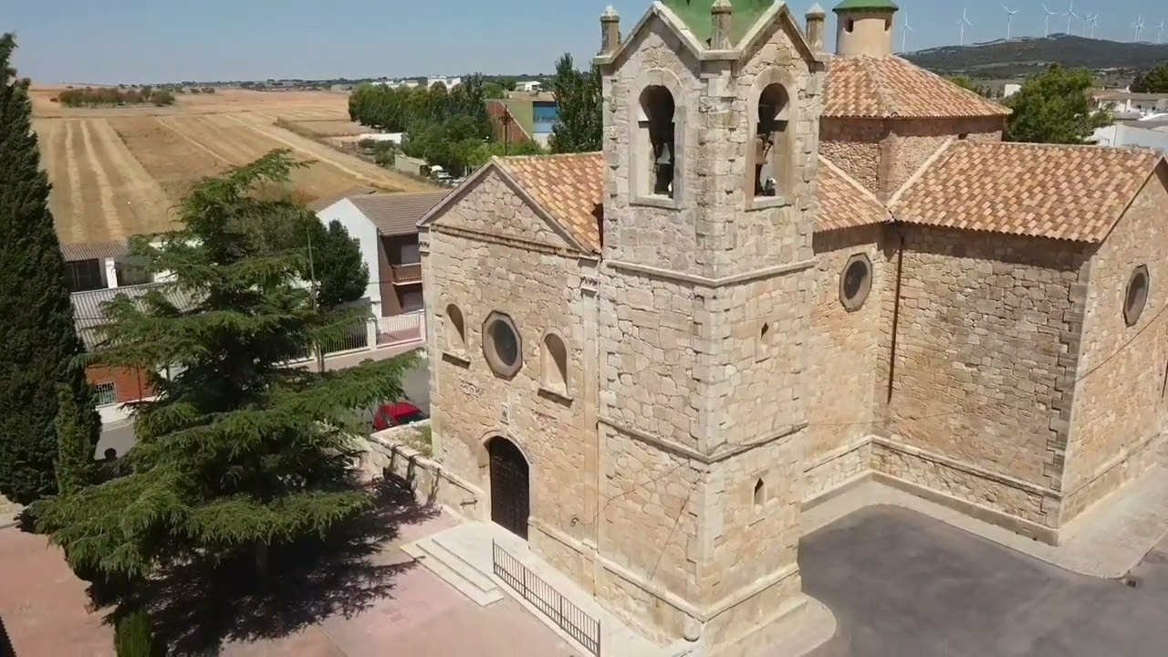 Hontanaya desde el aire, Cuenca, Castilla la Mancha, España.