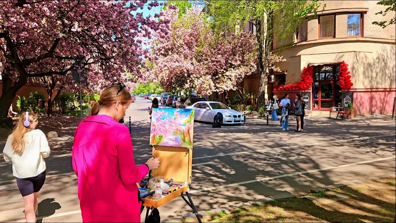 4K UKRAINE✨️Sakura.Pink beauty. Uzhhorod today. Reality.  #travelwithlove
