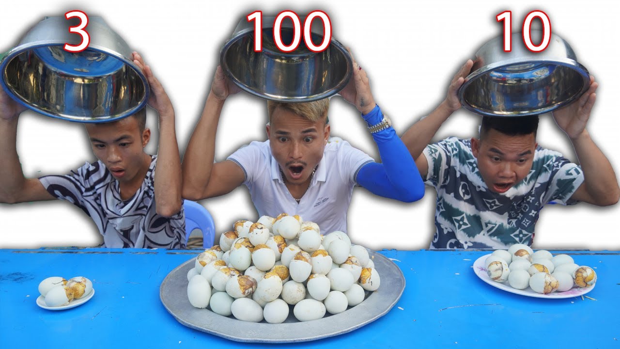 Hưng Troll | Thử Thách Đồ Ăn Trứng Vịt Lộn Theo Số Lượng Thắng Nhận 500$