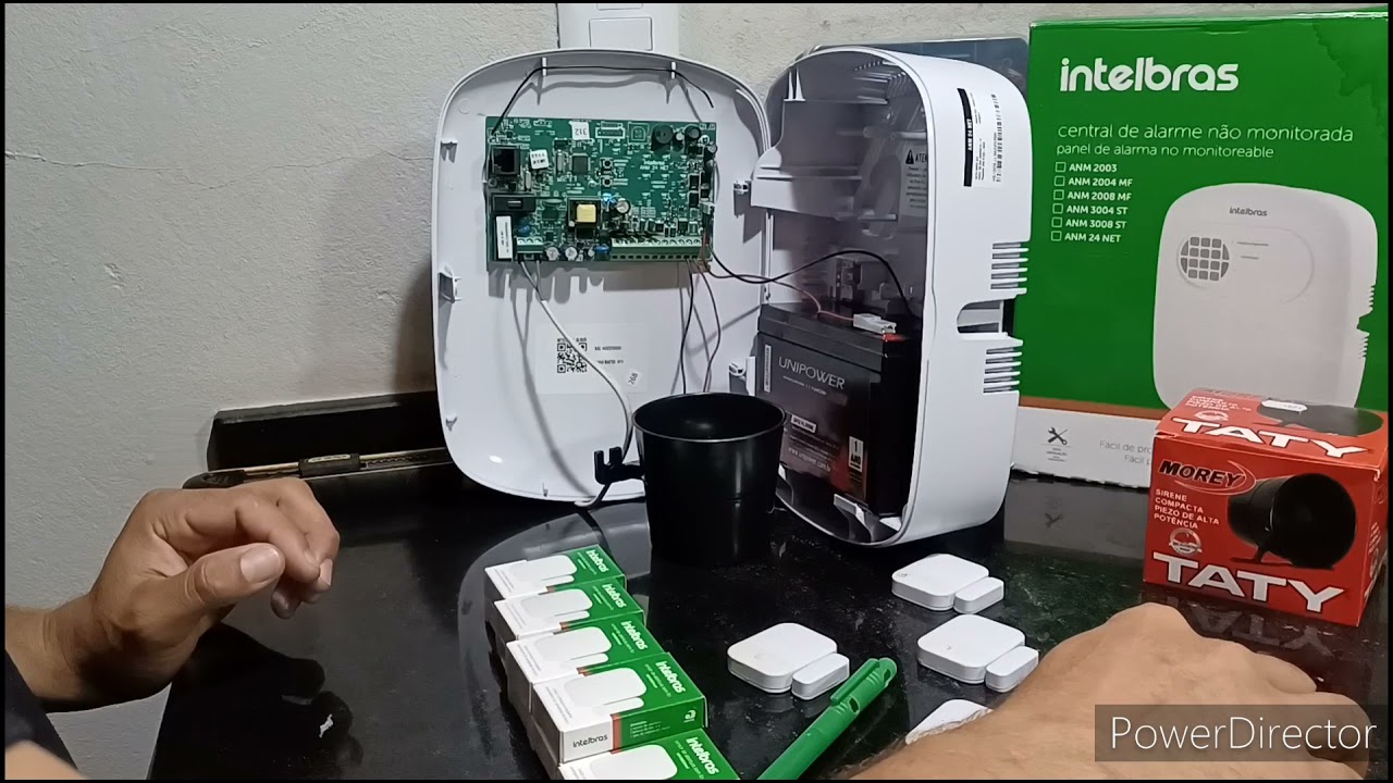 central de alarme ANM 24 net mais sensores de porta e janela Xas 4010 Smart