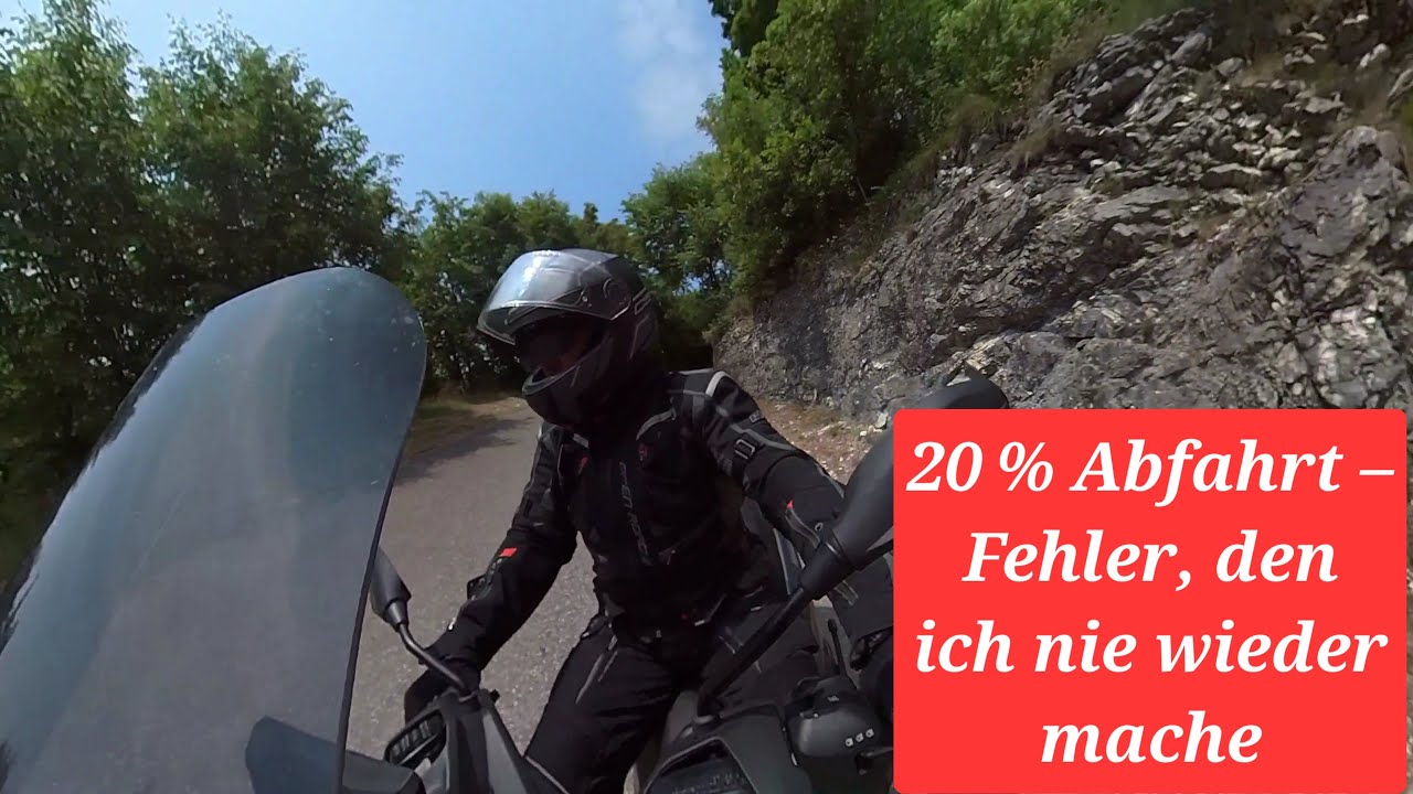 Mit dem Piaggio MP3 über dem Gardasee – Vom Passo San Valentino zur 20 %-Abfahrt / Teil 3