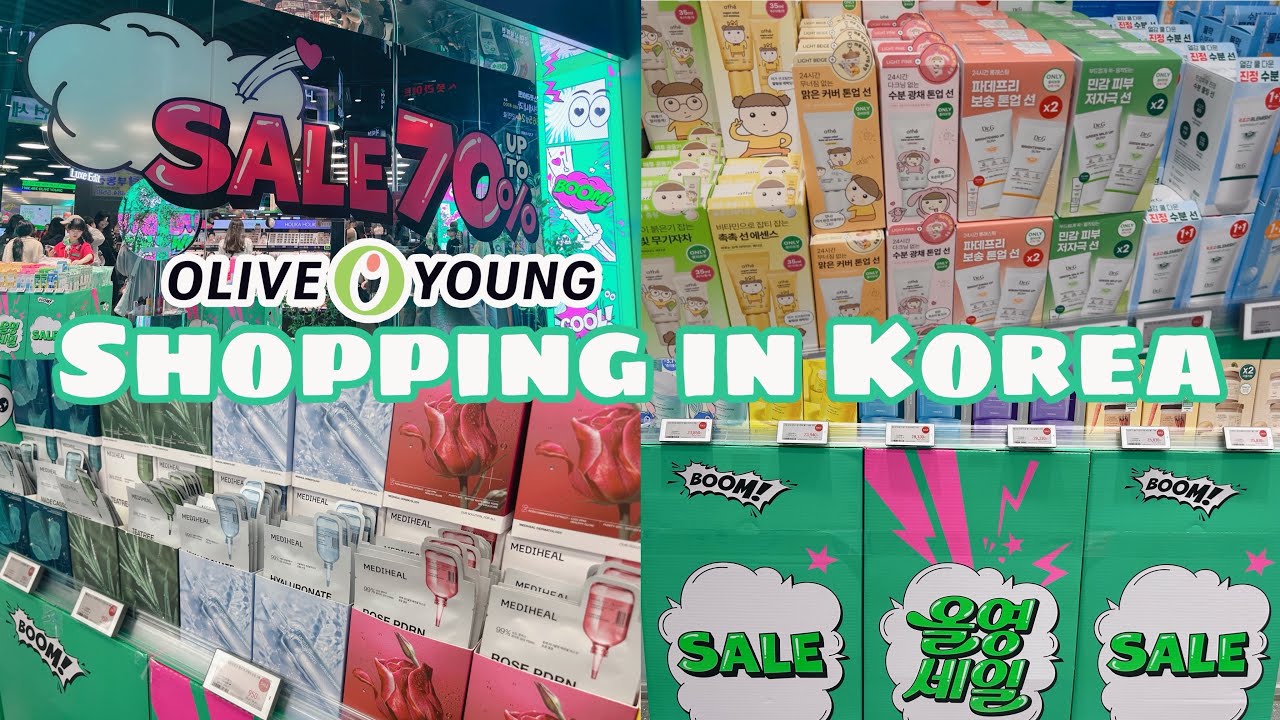 shopping in korea 🇰🇷 olive 🫒 young | 70% sale; summer skincare products 올영세일