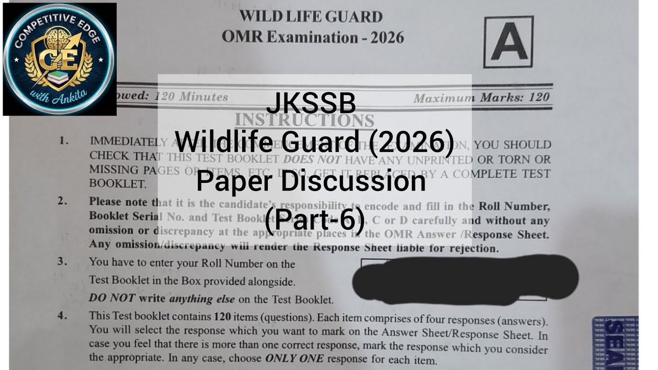 JKSSB WILDLIFE GUARD (2026) Paper Discussion (Part-6) II JKSSB EXAMS