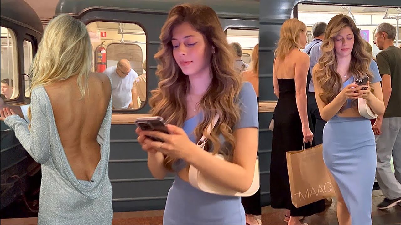 🇷🇺 СУПЕР МОСКОВСКОЕ МЕТРО🚇Красивые девушки в вечернем метро🤩Россия🔥👍