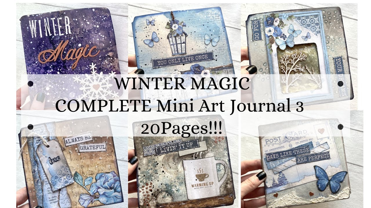 Mixed Media Mini Art Journal - Winter Magic ❄️ ⛄️