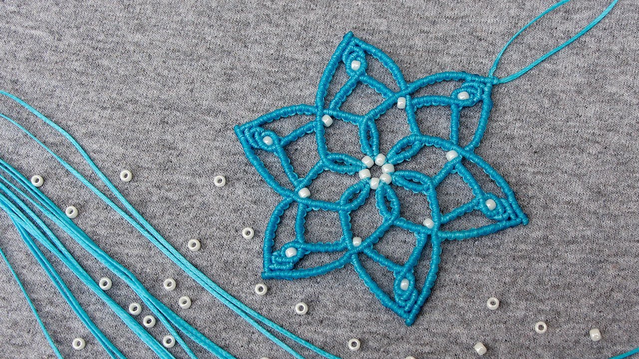 СНЕЖИНКА МАКРАМЕ. SNOWFLAKE MACRAME.