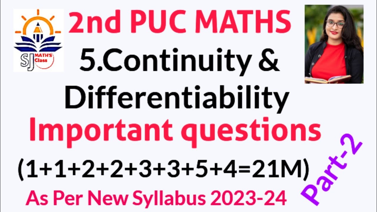 2nd pu imp questions continuity and differentiability 2023-24||class 12 maths fix questions 2024.