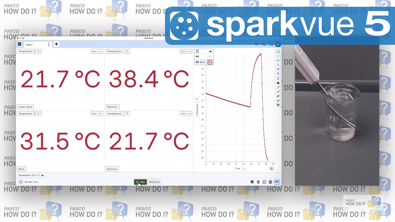 Wyświetlanie statystyk wskaźnika cyfrowego (Sparkvue 5)