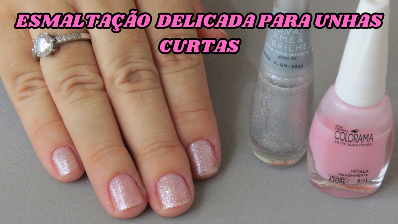 Delicada e brilhante! MISTURINHA para unhas curtas.