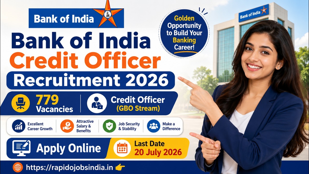 Bank of India Credit Officer Recruitment | 779 Vacancies, Salary & Eligibility #job