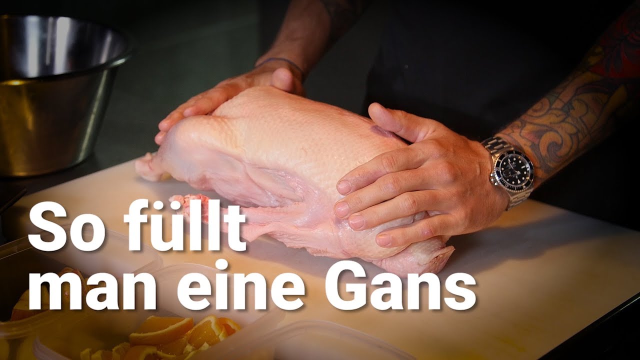 So f&uuml;llt man eine Gans: Anleitung von Spitzenkoch Fabian G&uuml;nzel