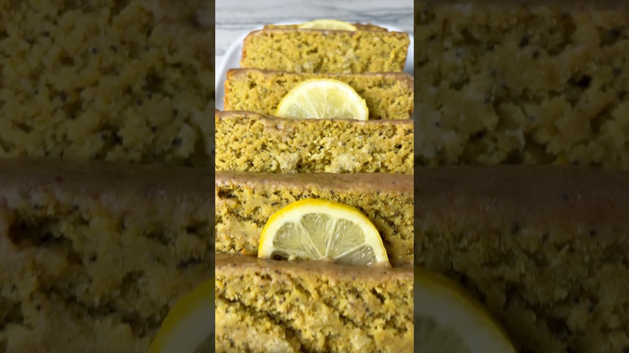 Vegan Lemon Poppy Seed Pound Cake. Refined Sugar-Free