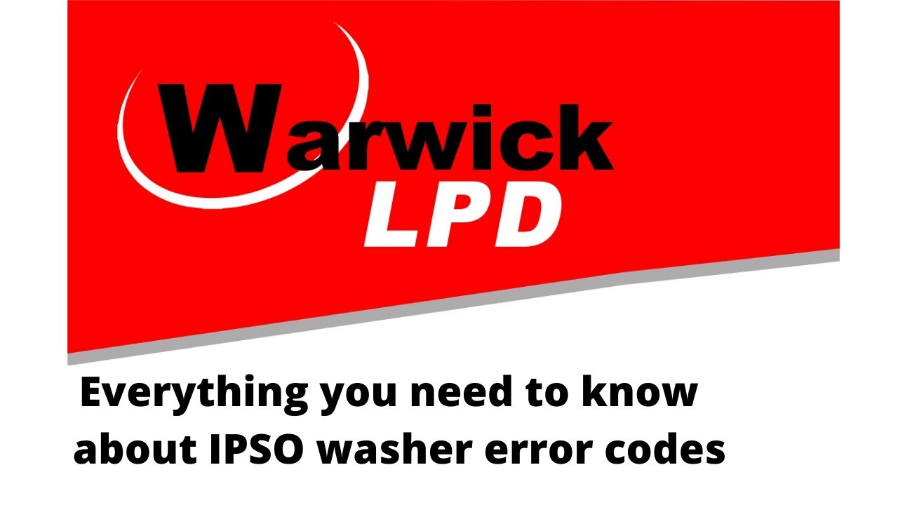 An overview of IPSO washer error codes