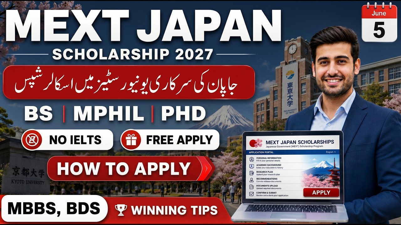 MEXT Japan Scholarship 2027 🇯🇵 | Fully Funded BS, MS & PhD | How to Apply