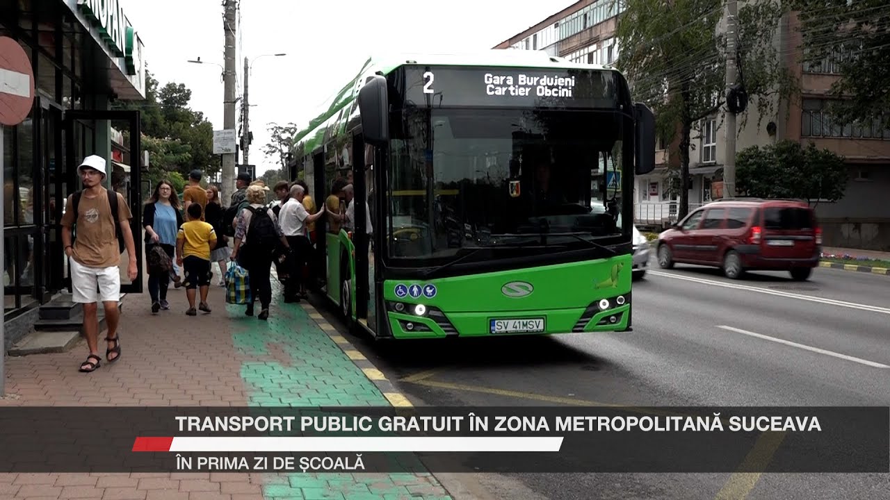 Transport public gratuit în zona metropolitană Suceava în prima zi de școală