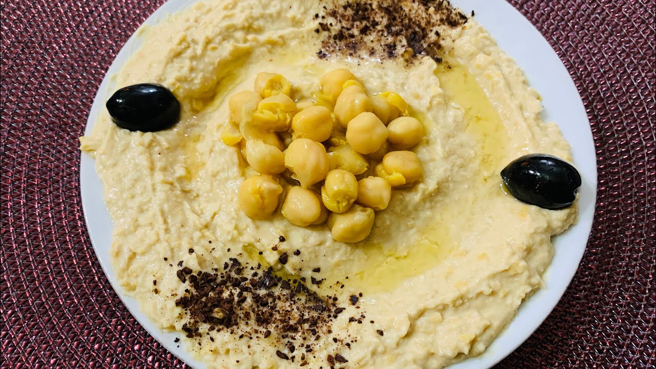 حمص المطاعم الابيض الكريمي نفس طعم طريقة المطاعم #حمص_بطحينة