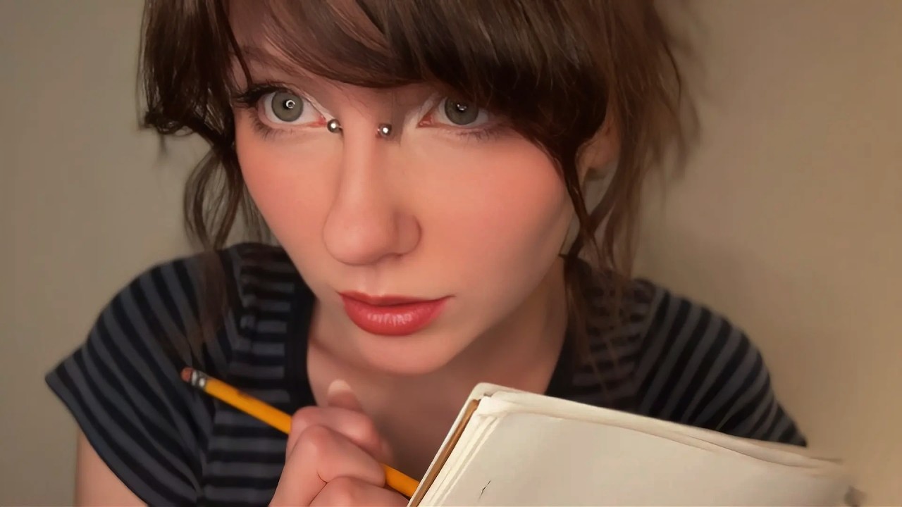 asmr studying you 📝 don't mind me.... mumbling + writing ,  unintelligible / inaudible