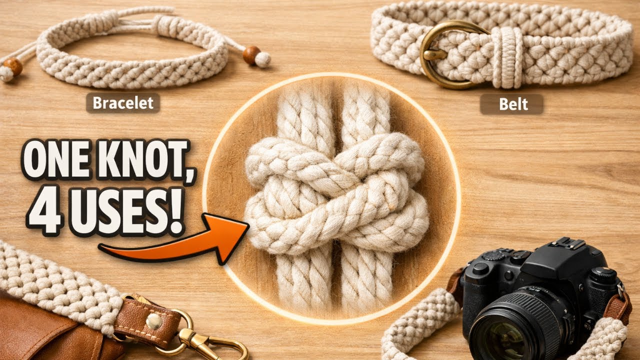 One Macramé Weave, 4 Projects: Bracelet, Belt, Bag Strap & Camera Strap  آموزش بافت چندمنظوره