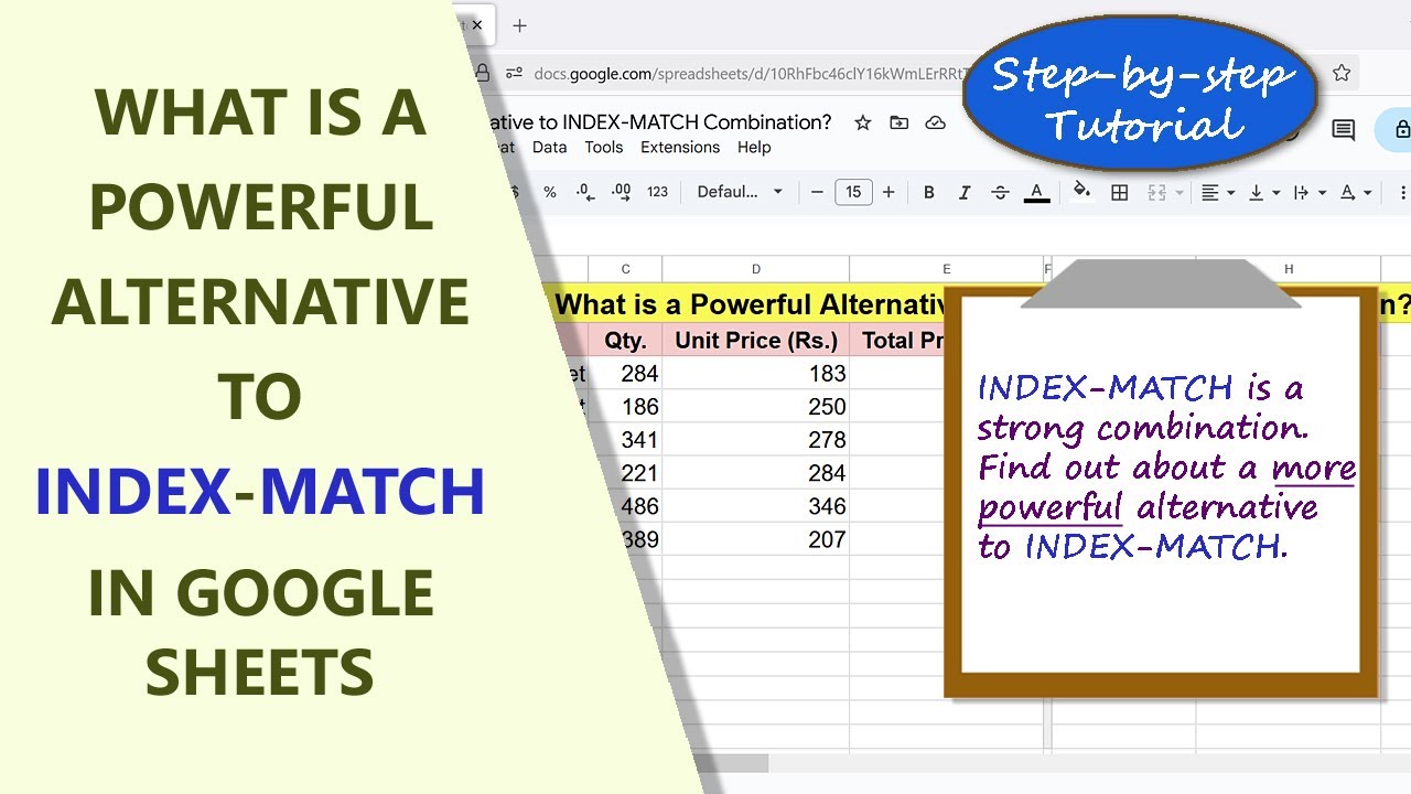 Google Sheets | INDEX-MATCH | Function | Drawback | Alternative | Example | Spreadsheet | Tutorial
