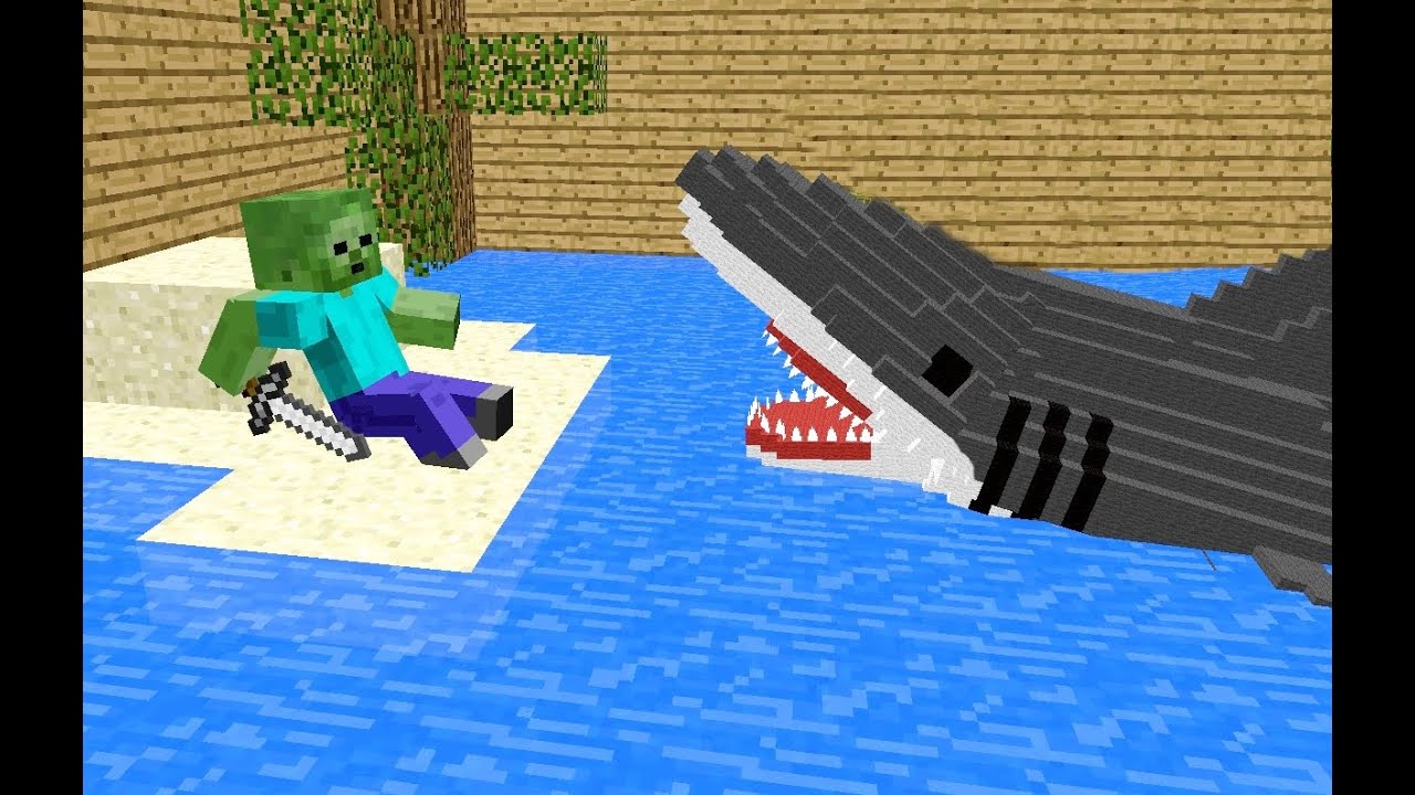 Monster School: Killing The Shark - Minecraft Animation Jaws Movie