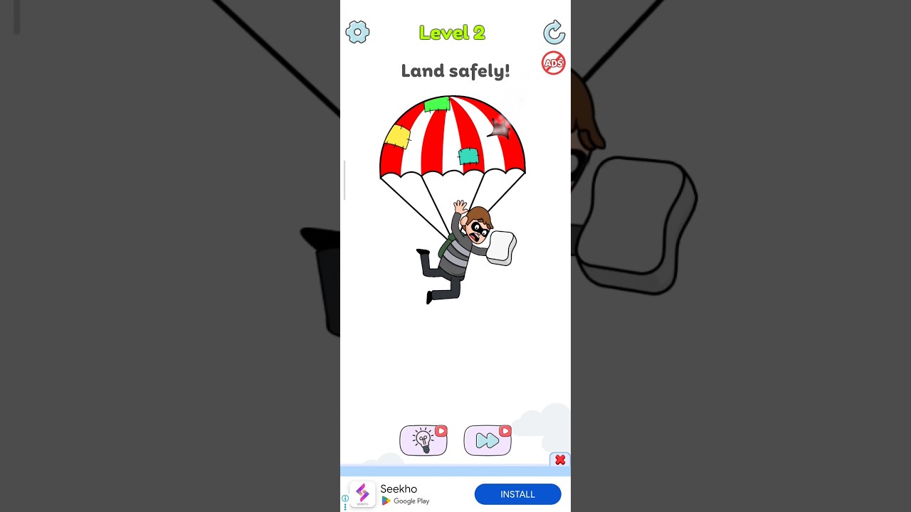 Delete story Brain puzzle  level 2 Land safely! 