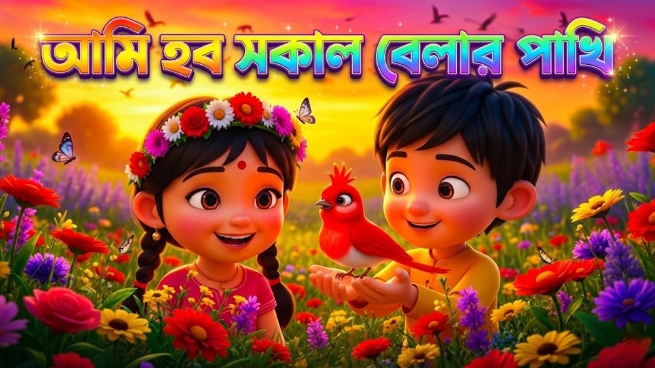 আমি হব সকাল বেলার পাখি |  Ami Hobo Shokal Belar Pakhi | Bangla Rhymes Song for Kids