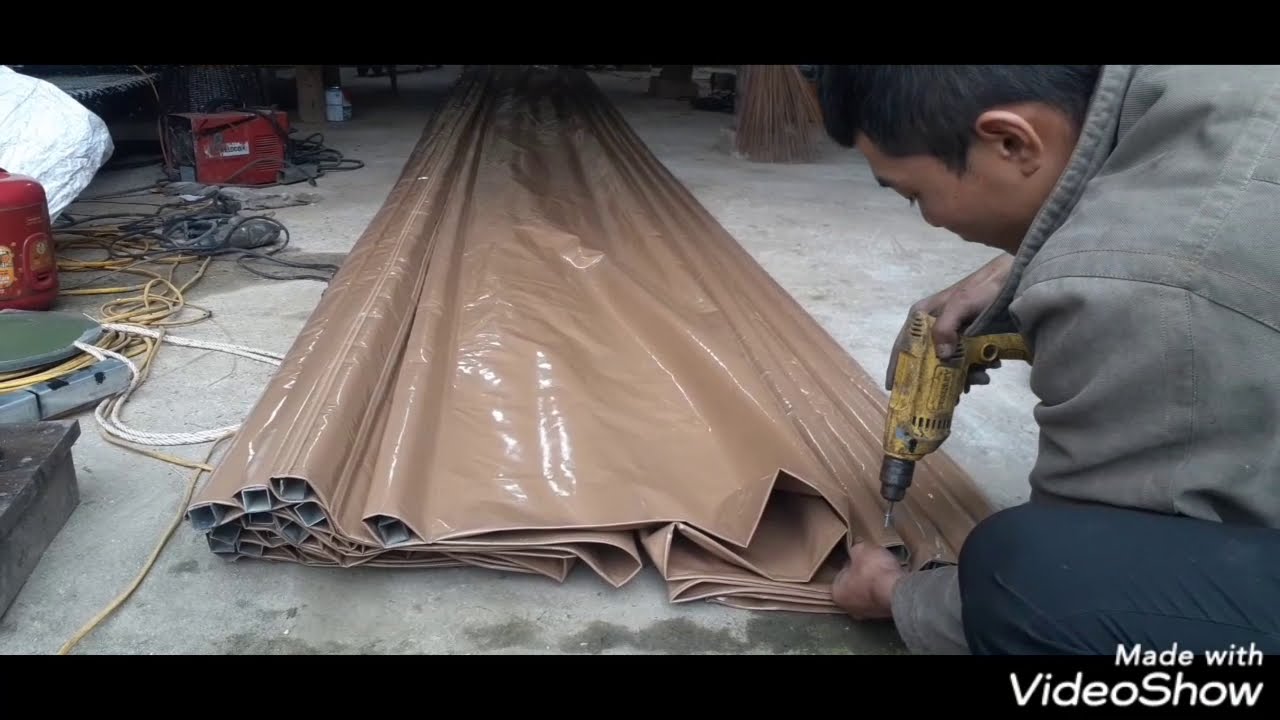 Hướng dẫn luồn bạt bắn bi mái bạt xếp di động  0978 528 438