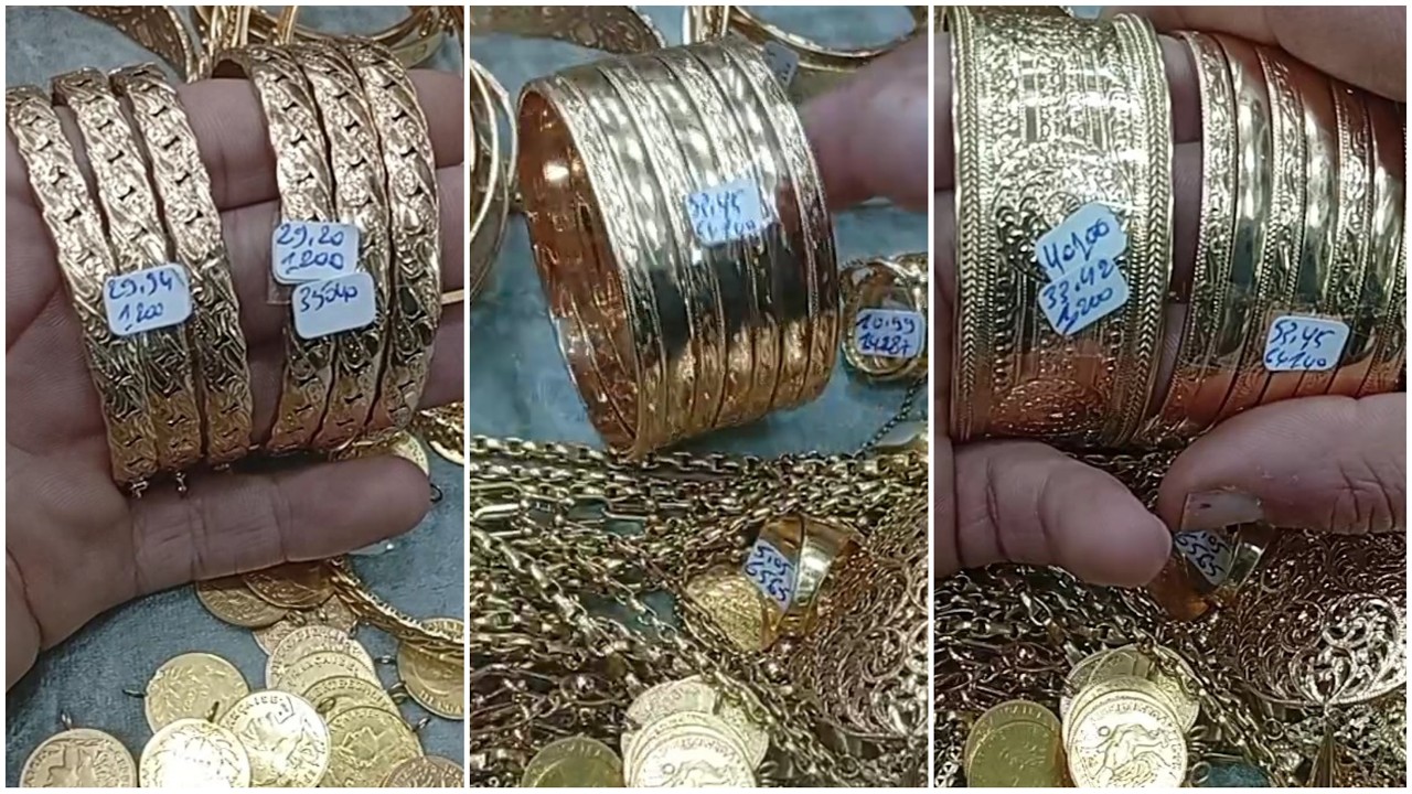 عشاق تخفيضات الذهب كلشي يلبس الذهب عند مجوهرات سكينة
