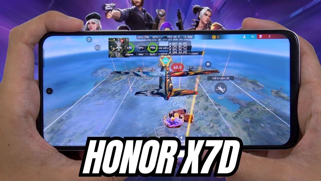 Honor X7D test game Free Fire Mobile | Snapdragon 6s Gen 3