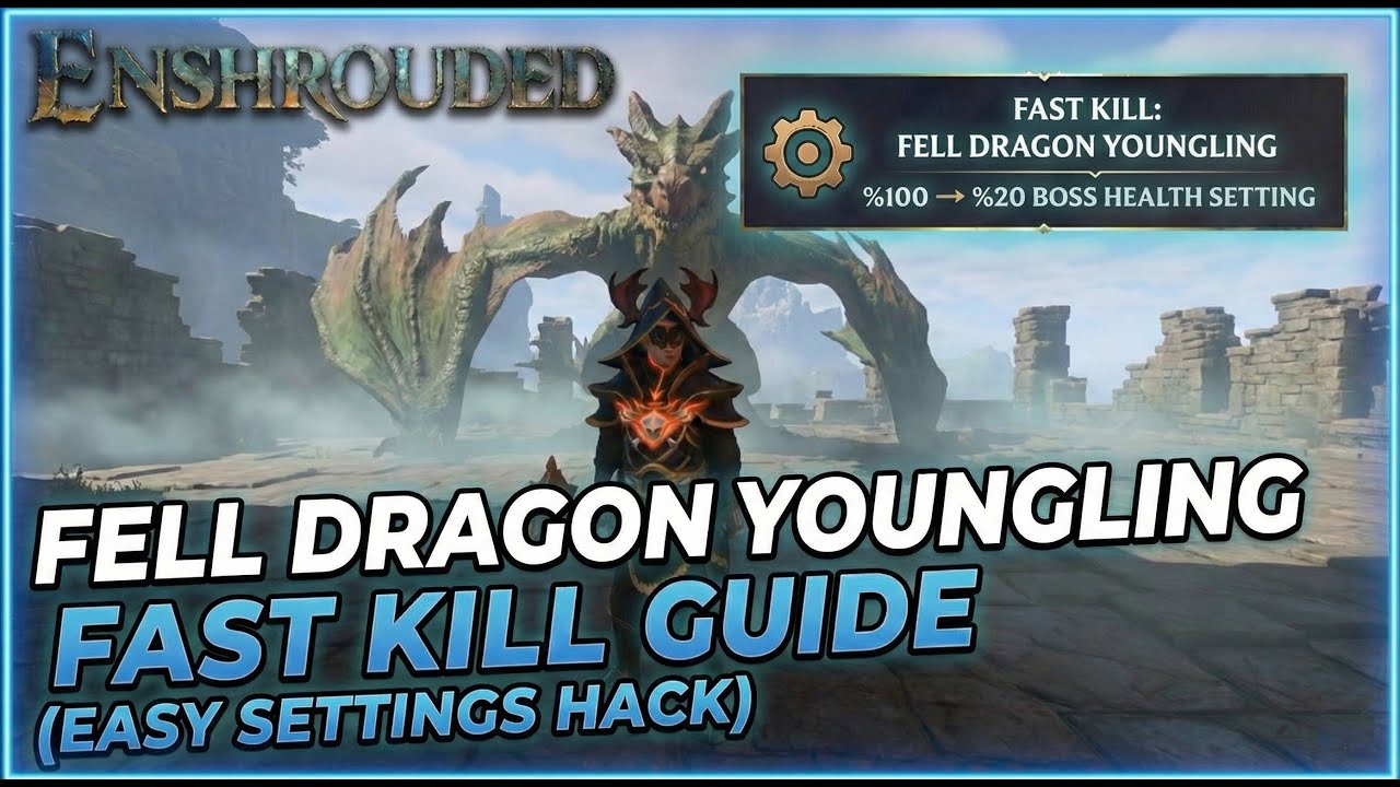 How to Kill Fell Dragon Youngling FAST in Enshrouded (Settings Trick)